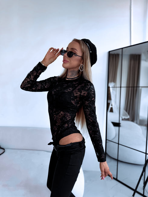 Кружевное боди "HELEN HS9877" - черный ПРЕДЗАКАЗ